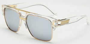 Transparent vintage glasses with gold detail